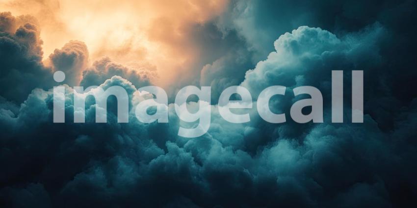 Dark Moody Cloud Formations with Cinematic Lighting, Dramatic Sky Background Design