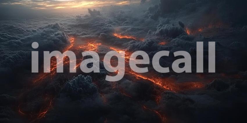 Dark Moody Clouds with Cinematic Lighting, Dramatic Sky Background Design