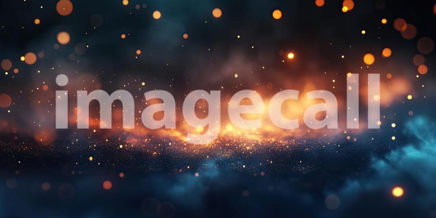 Dark Mystic Night with Glowing Fireflies and Soft Fog, Enchanting and Dreamy Background Design