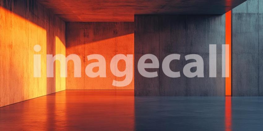 Dark Orange Concrete Interior, Bold and Modern Background Design