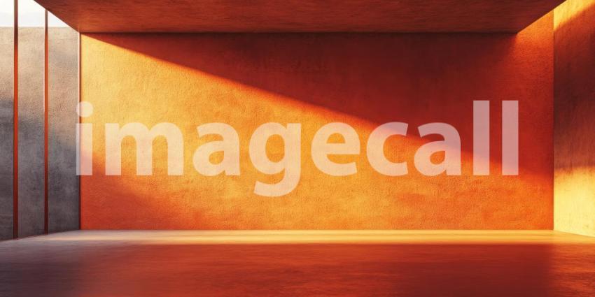 Dark Orange Concrete Interior, Bold and Modern Background Design