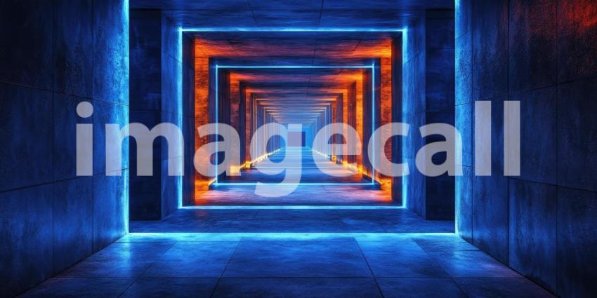 Dark Sci-Fi Corridor with Moody Lighting, Futuristic and Mysterious Background Design