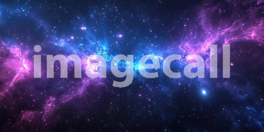 Dark Galaxy with Glowing Neon Stars, Cosmic and Vibrant Background Design
