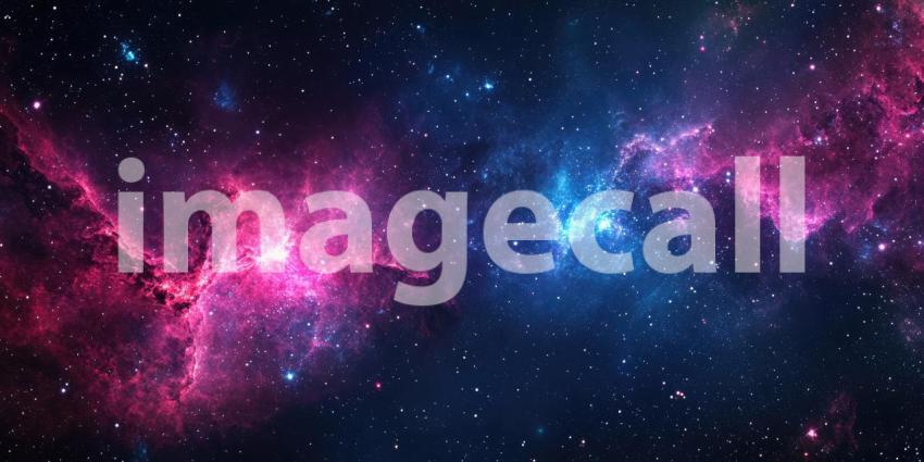 Dark Galaxy with Glowing Neon Stars, Cosmic and Vibrant Background Design