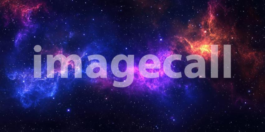 Dark Galaxy with Glowing Neon Stars, Cosmic and Vibrant Background Design