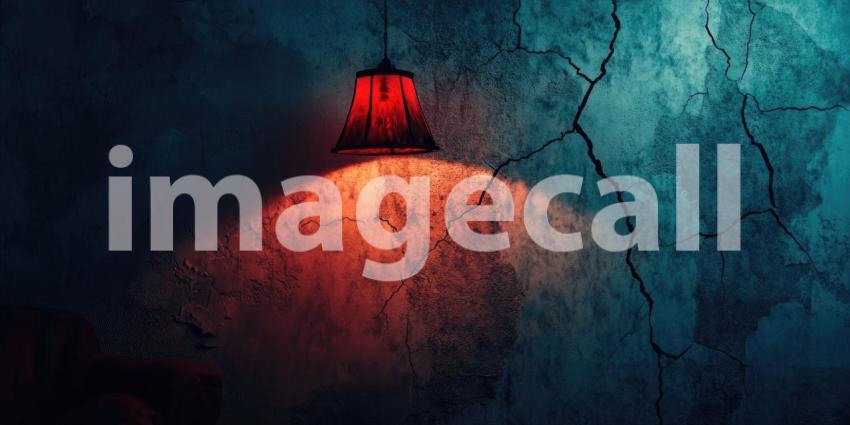 Dark Grunge Cracked Wall with Eerie Lighting, Haunting and Atmospheric Background Design