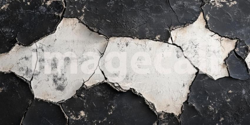 Dark Grunge Wall with Faded Cracks, Weathered and Moody Background Design