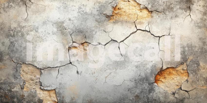 Dark Grunge Wall with Faded Cracks, Weathered and Moody Background Design