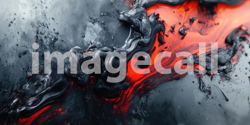 Dark Smoke Swirls Over a Gray Surface, Mysterious and Atmospheric Background Design