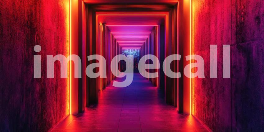 Dark Sci-Fi Corridor with Moody Lighting, Futuristic and Mysterious Background Design