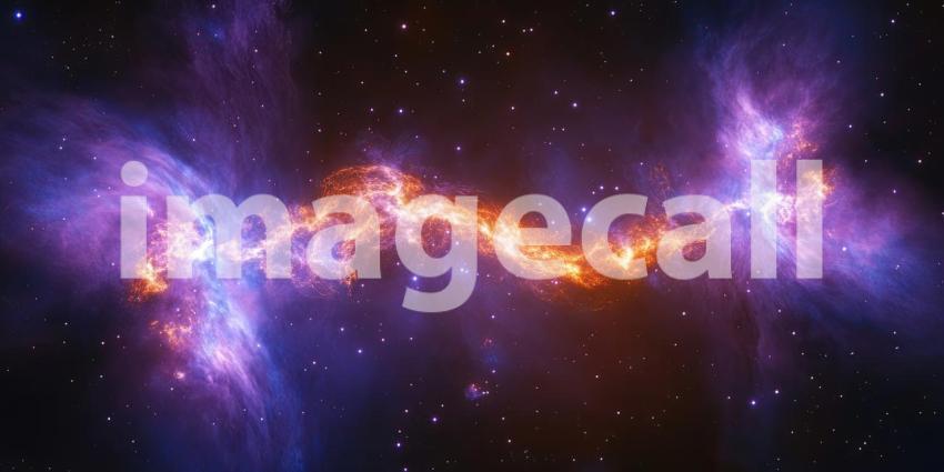 Dark Space Nebula with Purple and Blue Cosmic Dust, Mystical and Vibrant Background Design