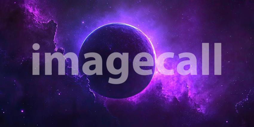 Dark Space Nebula with Purple and Blue Cosmic Dust, Mystical and Vibrant Background Design