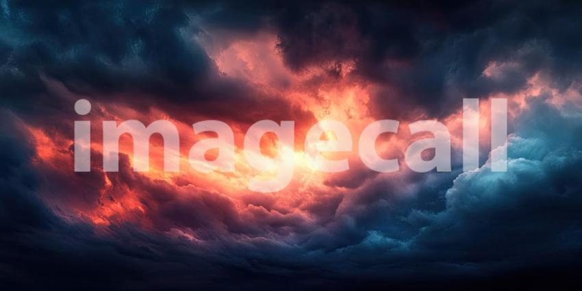 Dark Stormy Clouds Forming in the Distance, Intense and Foreboding Background Design