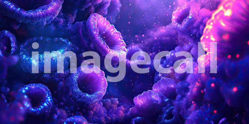 Deep Purple with Glowing Neon Accents, Vibrant Glow, Futuristic Design, Neon Lights, Bold Abstract Background