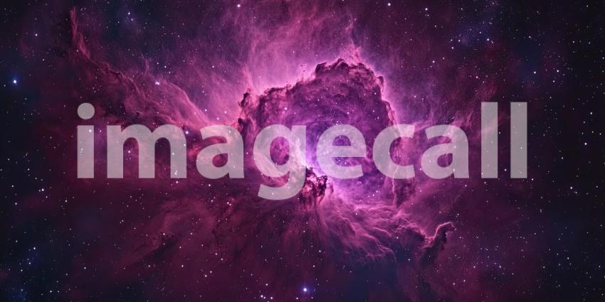 Deep Purple Nebula with Bright Cosmic Dust, Glowing Stars, Mystical Space, Ethereal Nebula Background