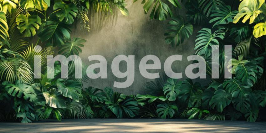 Deep Rainforest with Rich Green Foliage, Lush Vegetation, Tropical Nature, Vibrant Forest Background