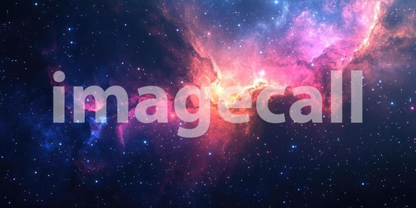 Deep Space Nebula with Bright Stars, Cosmic Clouds, Stellar Formation, Vibrant Nebula Background