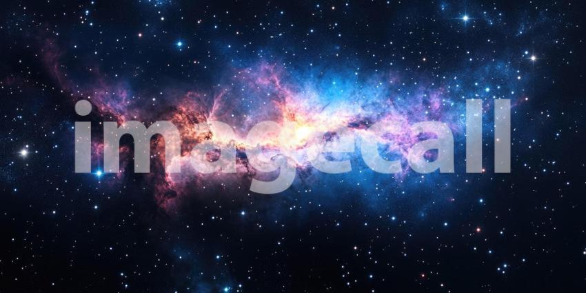 Deep Space Nebula with Bright Stars, Cosmic Clouds, Stellar Formation, Vibrant Nebula Background