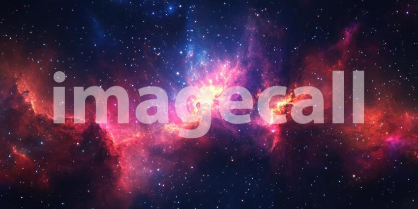 Deep Space Nebula with Glowing Cosmic Dust and Stars, Stellar Formation, Galactic Clouds, Vibrant Background