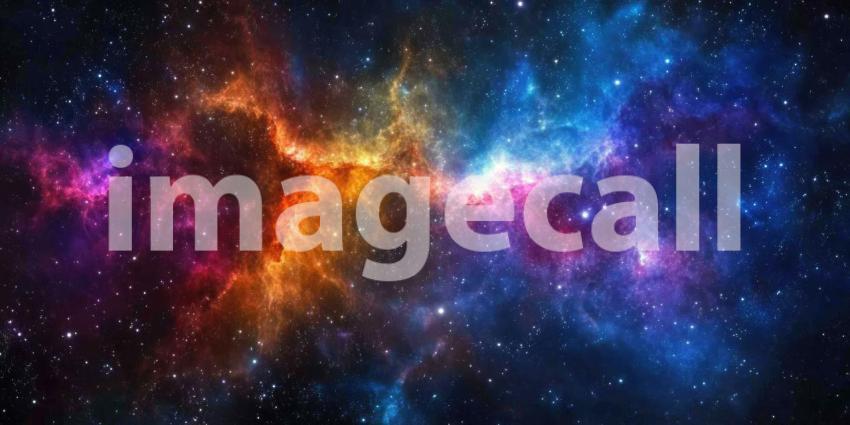 Deep Space Nebula with Glowing Cosmic Dust and Stars, Stellar Formation, Galactic Clouds, Vibrant Background