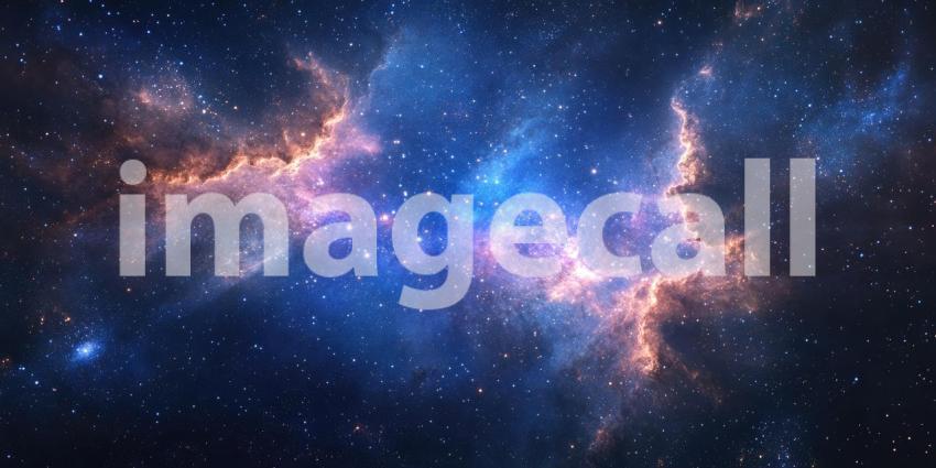 Deep Space Nebula with Glowing Cosmic Dust and Stars, Stellar Formation, Galactic Clouds, Vibrant Background