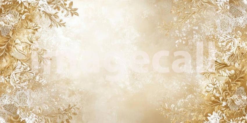 Delicate Lace Fabric with Vintage Elegance in Beige and Gold, Timeless Texture, Elegant Background