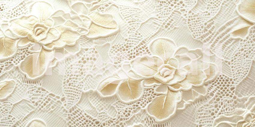 Elegant Delicate Lace Pattern in Soft Ivory and Gold Tones
