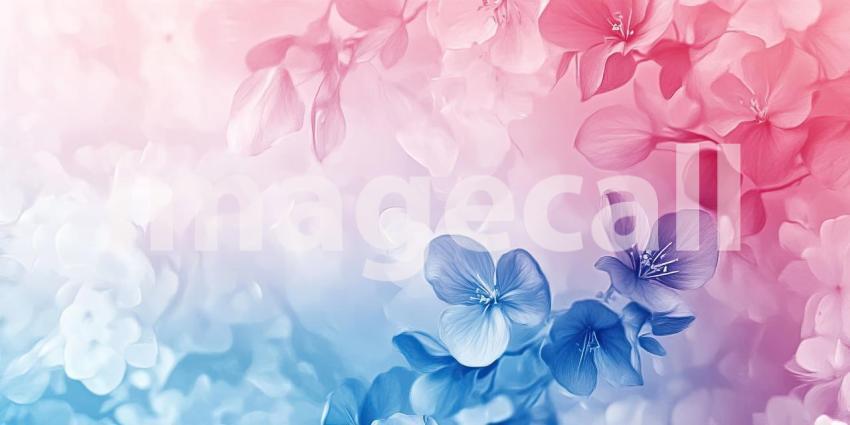 Soft Delicate Pastel Floral Pattern with Watercolor Details and Ethereal Charm