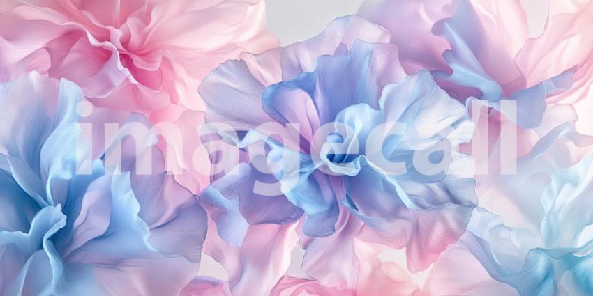 Soft Delicate Pastel Floral Pattern with Watercolor Details and Ethereal Charm