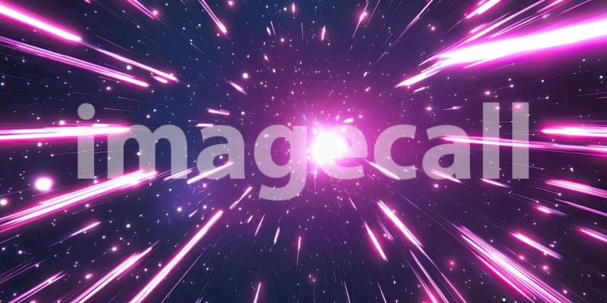 Deep Purple and Pink Cosmic Starfield with Bright Shooting Stars, Glowing Nebula, Mystical Space Background