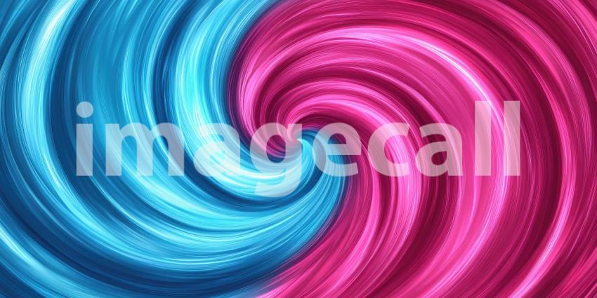 Deep Pink and Cyan Contrasting in Swirls, Vibrant Color Flow, Dynamic Abstract Background