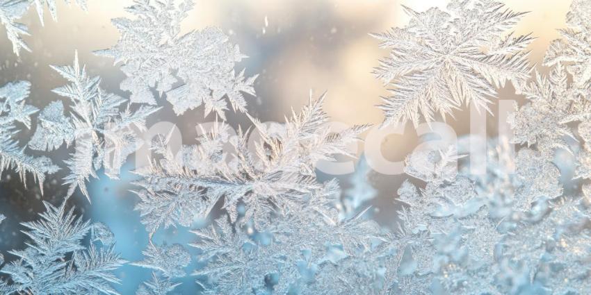 Delicate Frost Patterns on a Window, Winter Chill, Frosted Glass, Intricate Ice Art Background
