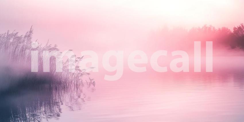 Blushing Haze: A Delicate Pink Mist with Ethereal Dreamy Blur