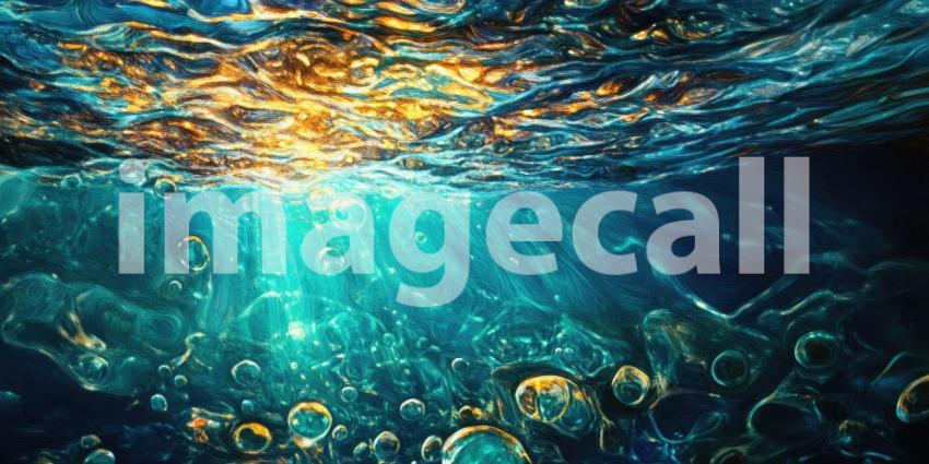 Deep Turquoise with Shimmering Light Reflections, Vibrant Texture, Glowing Surface, Elegant Blue-Green Background