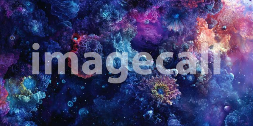 Deep Underwater Coral Reef, Vibrant Marine Life, Colorful Coral, Ocean Ecosystem, Aquatic Paradise Background