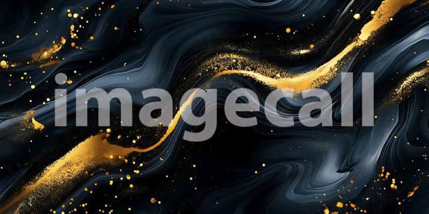 Golden Veins on Onyx A Luxurious Dance of Light and Shadow Across Marble