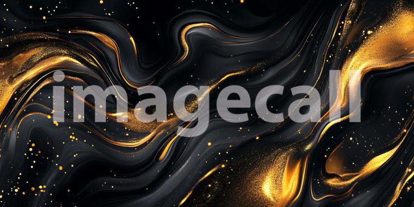 Golden Veins on Onyx A Luxurious Dance of Light and Shadow Across Marble