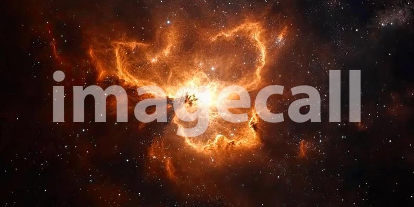 Deep Space Nebula with Glowing Gases, Cosmic Clouds, Stellar Formation, Vibrant Galactic Background