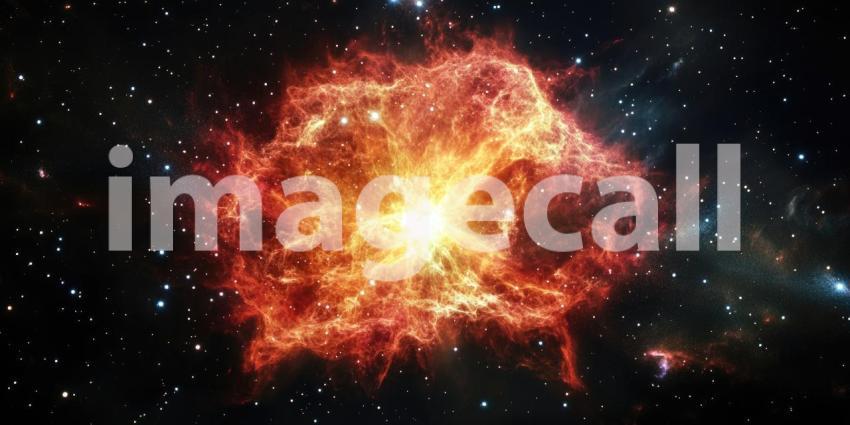Deep Space Nebula with Glowing Gases, Cosmic Clouds, Stellar Formation, Vibrant Galactic Background