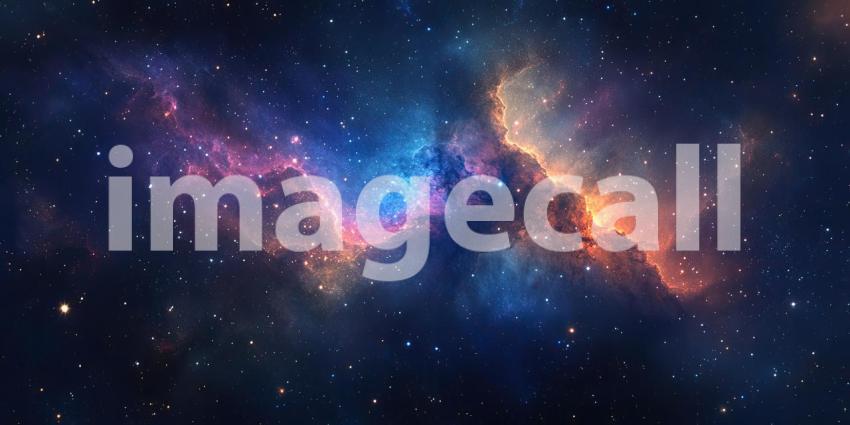 Deep Space Nebula with Glowing Stars, Stellar Clouds, Cosmic Formation, Vibrant Galactic Background