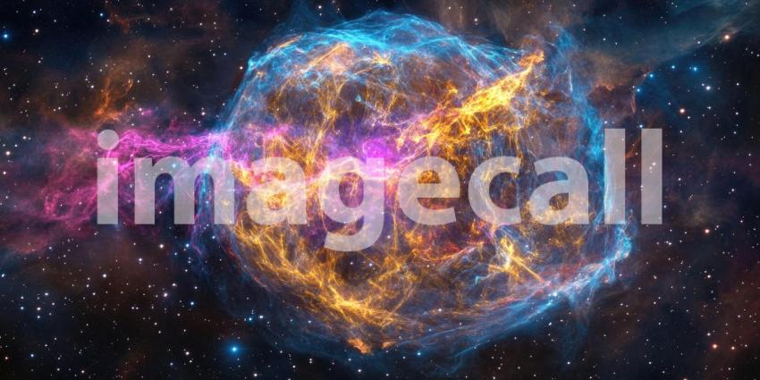 Deep Space Nebula with Glowing Gases, Cosmic Clouds, Stellar Formation, Vibrant Galactic Background