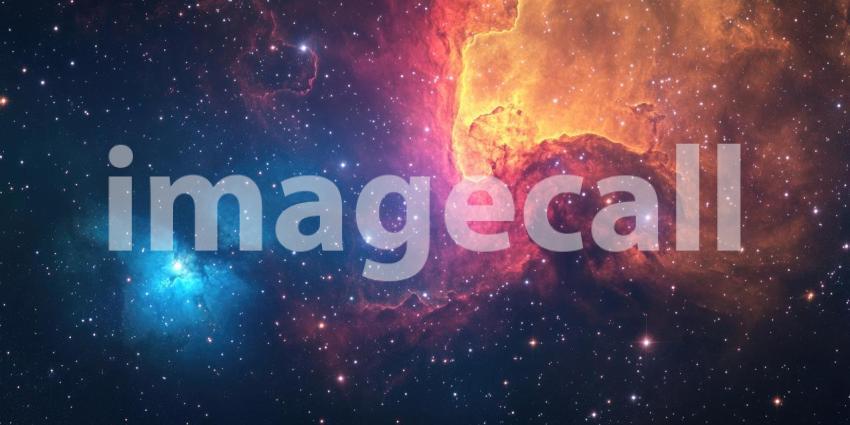 Deep Space Nebula with Glowing Stars, Stellar Clouds, Cosmic Formation, Vibrant Galactic Background