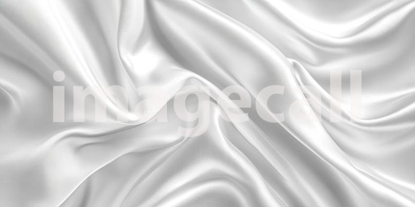 Luminous Veil: Delicate White Silk with a Liquid-Smooth Sheen