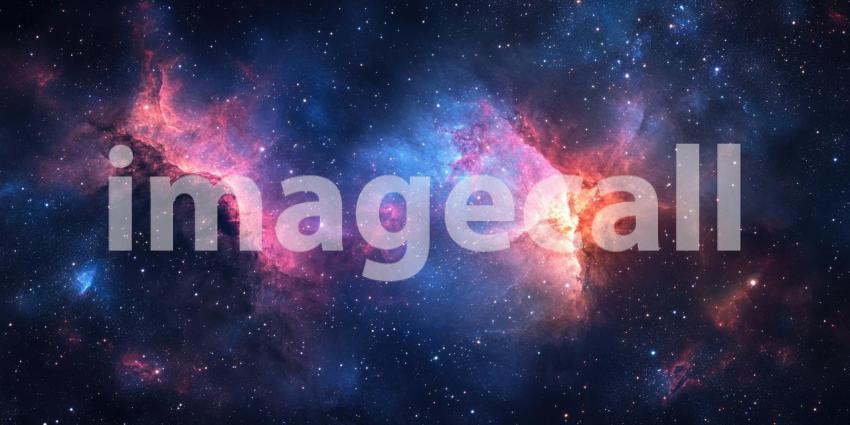 Deep Space Nebula with Glowing Stars, Stellar Clouds, Cosmic Formation, Vibrant Galactic Background