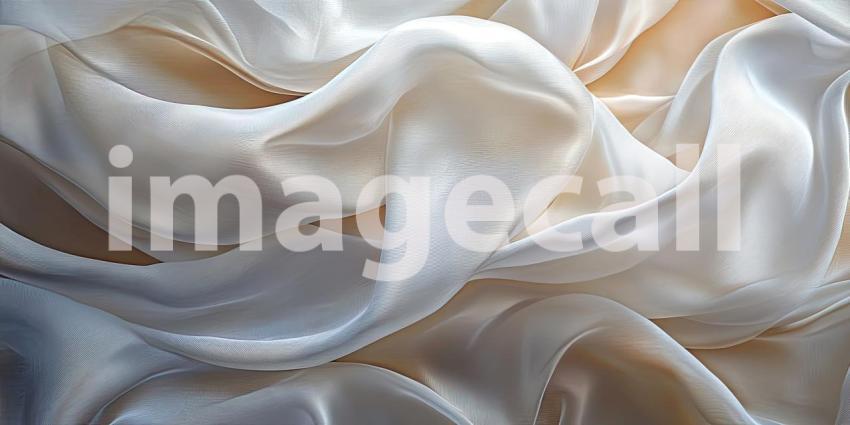 Whispering Drapes: Delicate White Silk with Soft, Flowing Folds