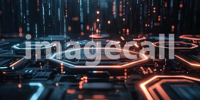 Digital Hexagon Abstract Background, Geometric Shapes, Futuristic Design, Tech-Inspired Hexagonal Pattern Background