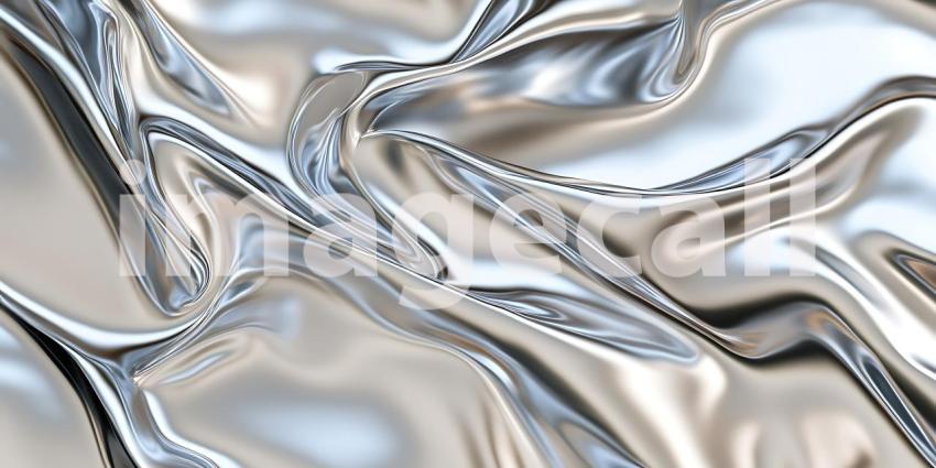 Gleaming Silver Waves A Study in Metallic Texture Light and Reflective Folds