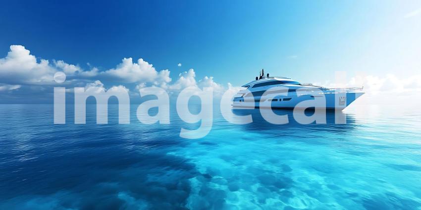 Modern White Yacht on Azure Waters A Symphony of Luxury Freedom and Seafaring Elegance