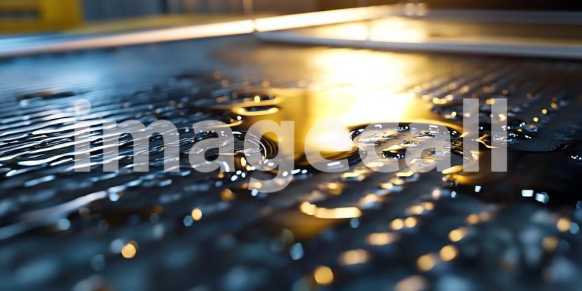 Wet Concrete Reflections A Study of Industrial Grit Light and Urban Texture