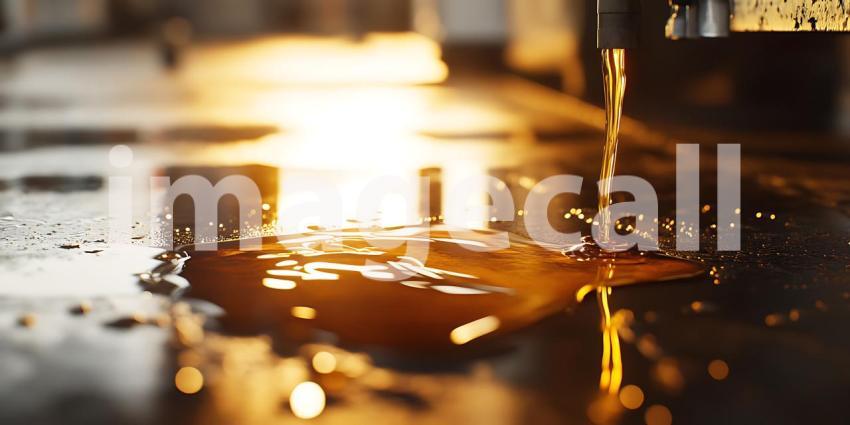 Wet Concrete Reflections A Study of Industrial Grit Light and Urban Texture